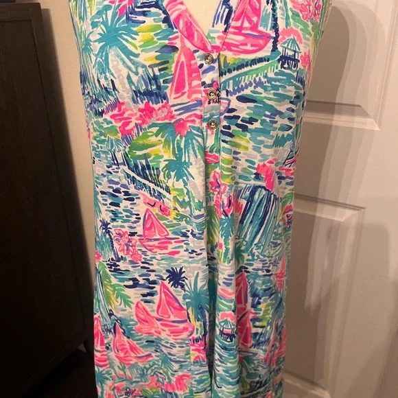 GUC size M Lilly Pulitzer Essie dress in multi salt in the air - Picture 2 of 4
